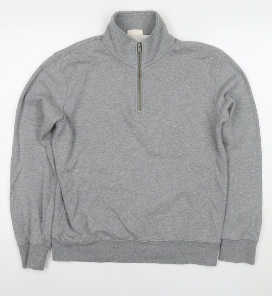 Marks and Spencer Mens Grey Cotton Pullover Sweatshirt Size S