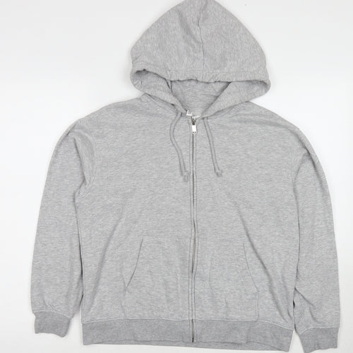 Divided by H&M Mens Grey Cotton Full Zip Hoodie Size S