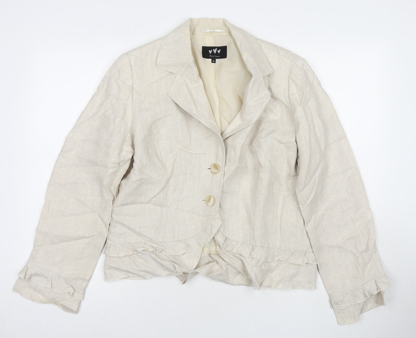 Per Una Womens Beige Jacket Size 18 Button