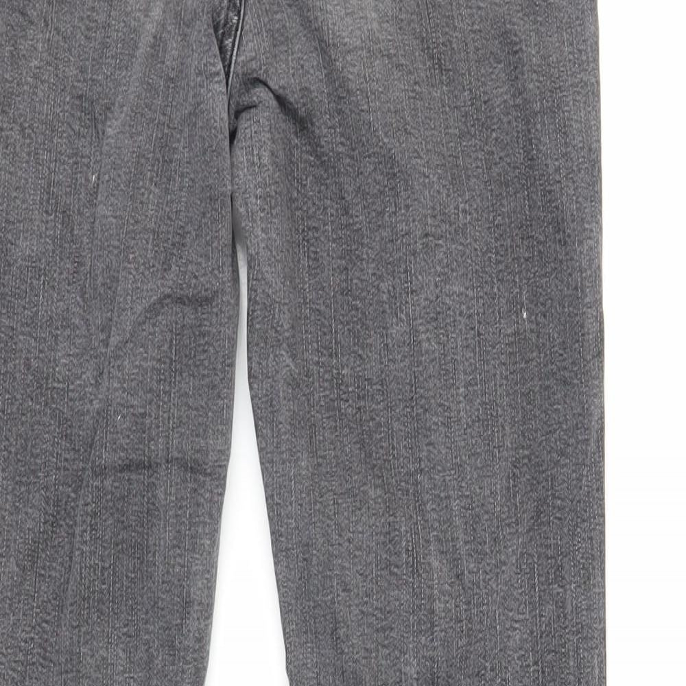 Per Una Womens Grey Cotton Bootcut Jeans Size 10 L29 in Regular Zip