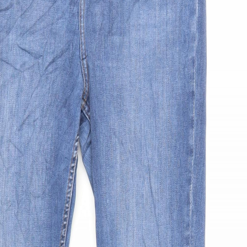 F&F Womens Blue Cotton Skinny Jeans Size 14 L27 in Regular Zip