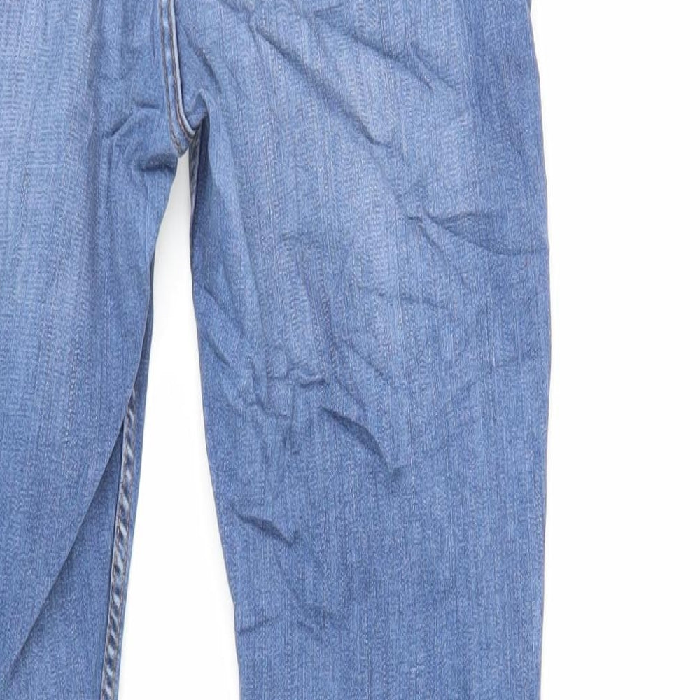 F&F Womens Blue Cotton Skinny Jeans Size 14 L27 in Regular Zip