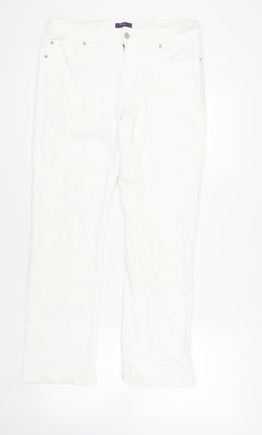 NYDJ Womens White Cotton Skinny Jeans Size 16 L30 in Regular Zip