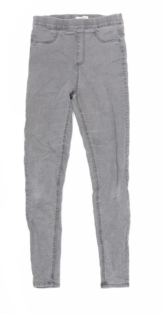 Marks and Spencer Womens Grey Cotton Jegging Jeans Size 10 L28 in Regular - Elasticated Waist