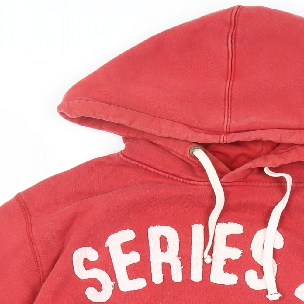 Jack Wills Mens Red Cotton Pullover Hoodie Size S - Vintage