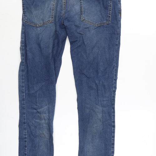 Topman Mens Blue Cotton Blend Skinny Jeans Size 30 in L29 in Regular Button