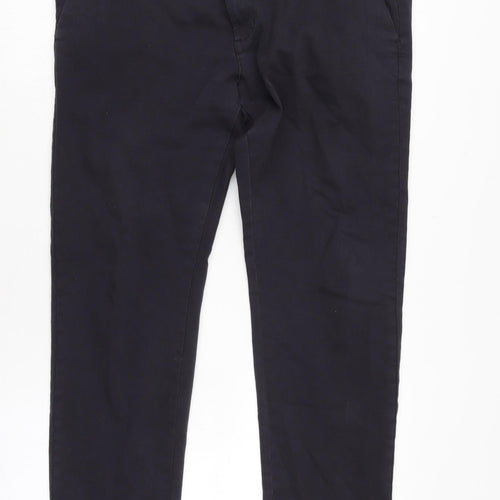 NEXT Mens Blue Cotton Trousers Size 36 in L29 in Regular Zip