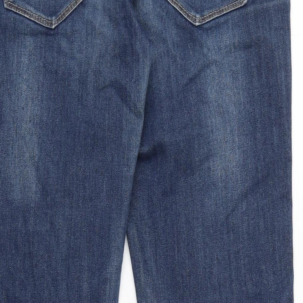 NEXT Womens Blue Cotton Blend Bootcut Jeans Size 10 L30 in Regular Zip