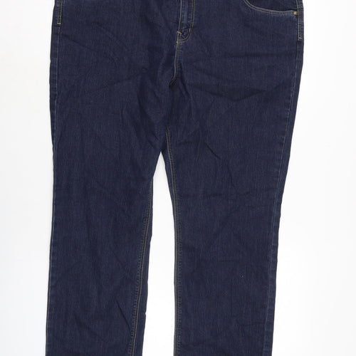 George Womens Blue Cotton Blend Bootcut Jeans Size 20 L28 in Regular Zip