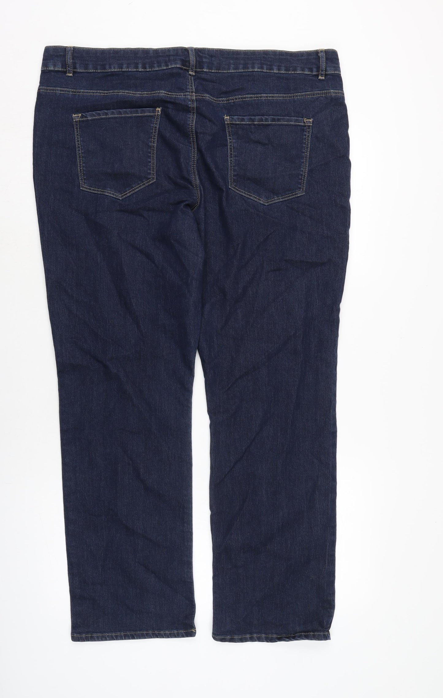 George Womens Blue Cotton Blend Bootcut Jeans Size 20 L28 in Regular Zip