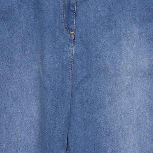 Denim Womens Blue Cotton Blend Straight Jeans Size 20 L27 in Regular Zip