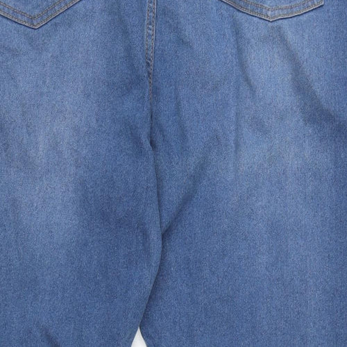 Denim Womens Blue Cotton Blend Straight Jeans Size 20 L27 in Regular Zip