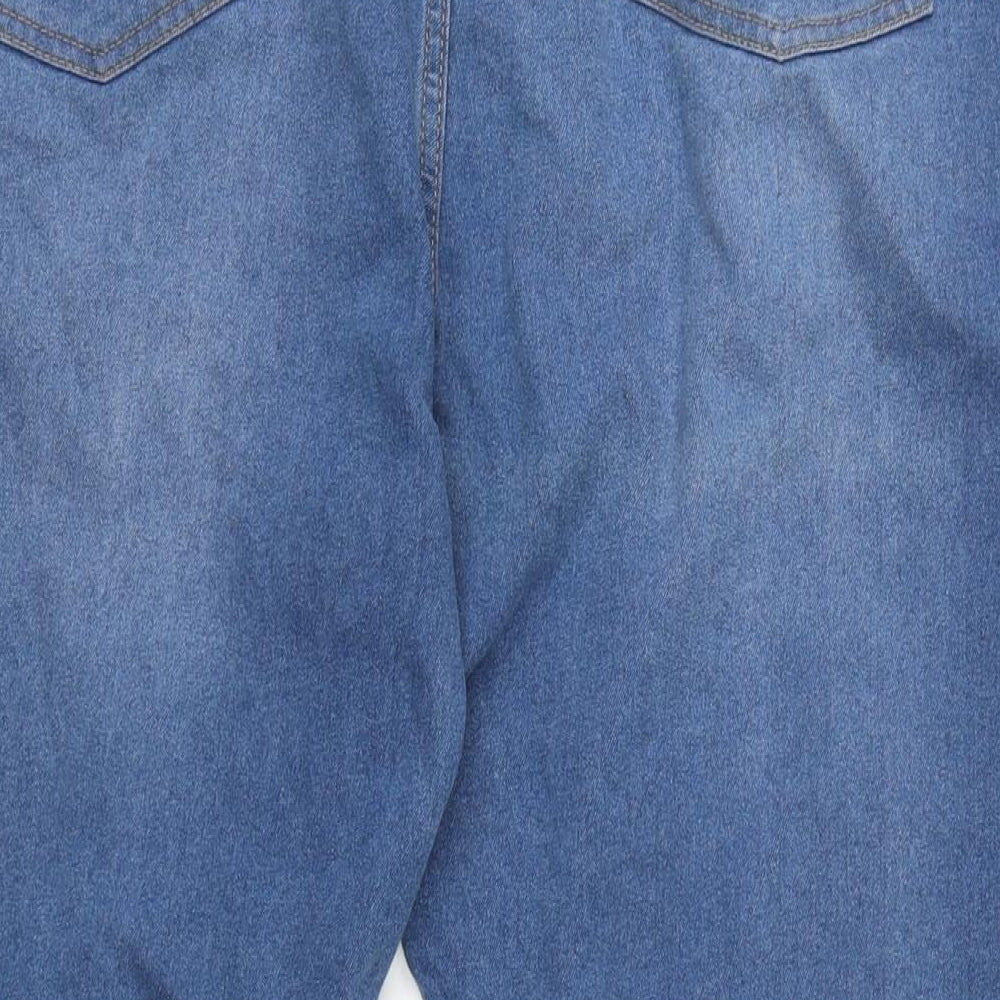 Denim Womens Blue Cotton Blend Straight Jeans Size 20 L27 in Regular Zip