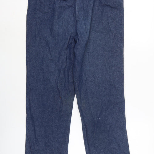 Damart Womens Blue Cotton Blend Straight Jeans Size 12 L25.5 in Regular