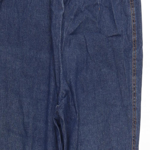 Damart Womens Blue Cotton Blend Straight Jeans Size 12 L25.5 in Regular