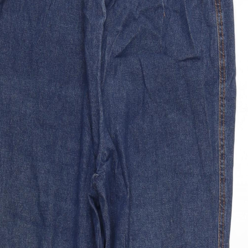 Damart Womens Blue Cotton Blend Straight Jeans Size 12 L25.5 in Regular