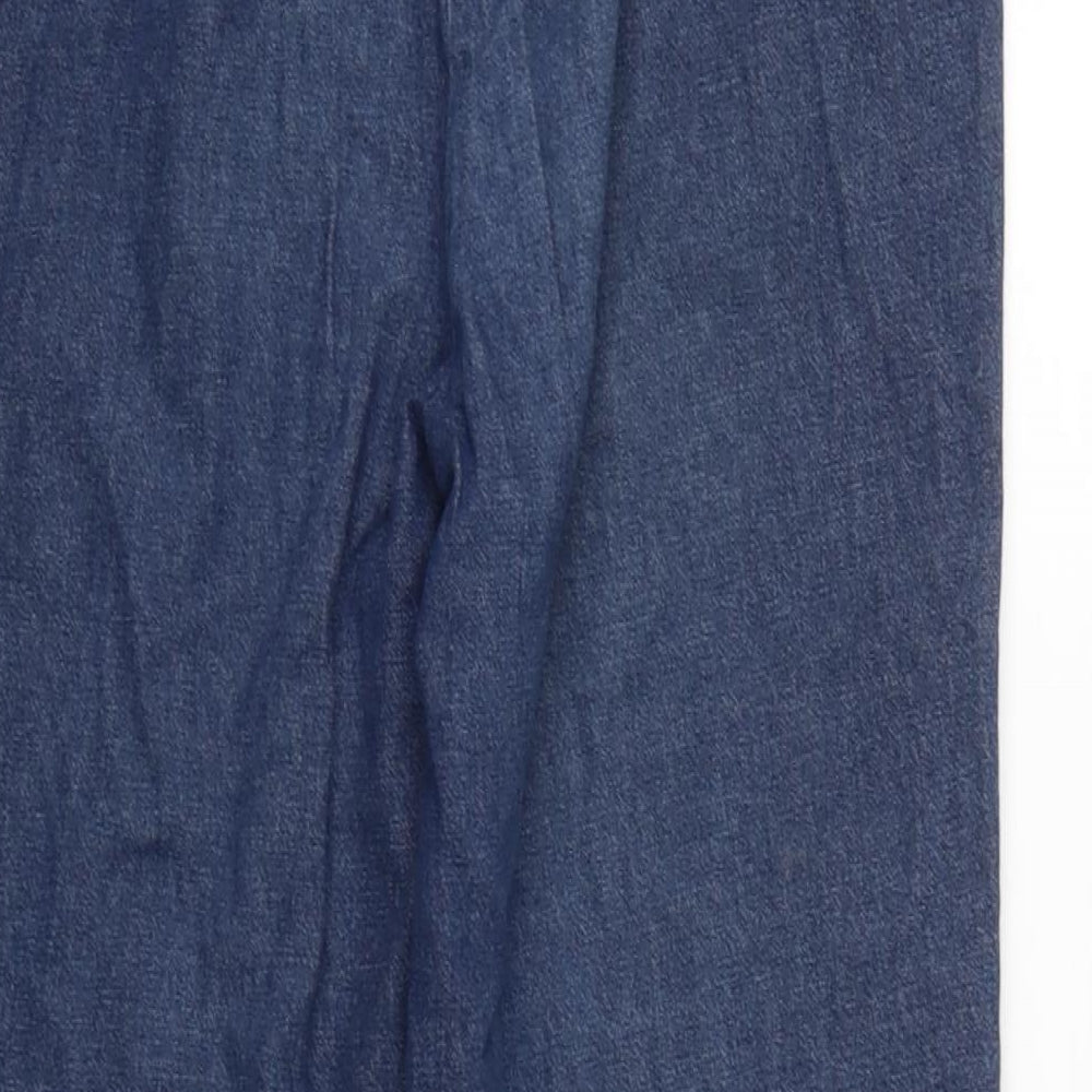 Damart Womens Blue Cotton Blend Straight Jeans Size 12 L25.5 in Regular