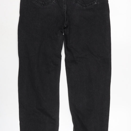 Marks and Spencer Womens Grey Cotton Blend Straight Jeans Size 10 L29 in Regular Zip