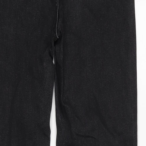 Marks and Spencer Womens Grey Cotton Blend Straight Jeans Size 10 L29 in Regular Zip