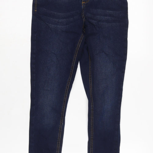 Dorothy Perkins Womens Blue Cotton Blend Tapered Jeans Size 8 L27 in Regular Zip