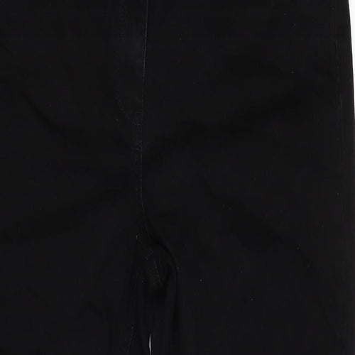 Papaya Womens Black Cotton Blend Straight Jeans Size 16 L27 in Regular Zip