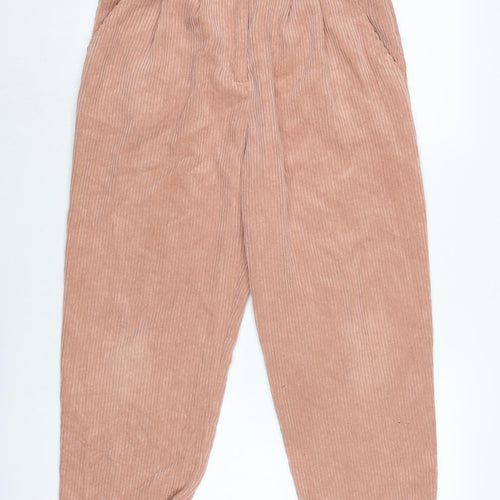 Topshop Womens Pink Cotton Trousers Size 10 L24 in Regular Zip