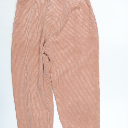 Topshop Womens Pink Cotton Trousers Size 10 L24 in Regular Zip