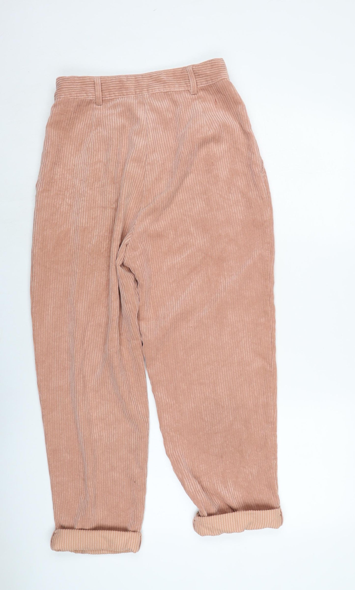 Topshop Womens Pink Cotton Trousers Size 10 L24 in Regular Zip