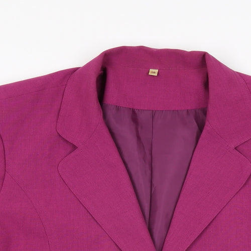 EWM Womens Purple Polyester Basic Button-Up Size 18 Collared