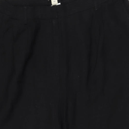 Marella Womens Black Viscose Trousers Size 14 L28 in Regular Zip