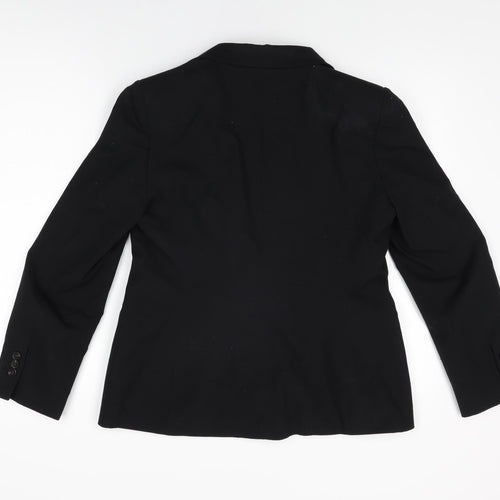 Zara Womens Black Polyester Jacket Blazer Size 14