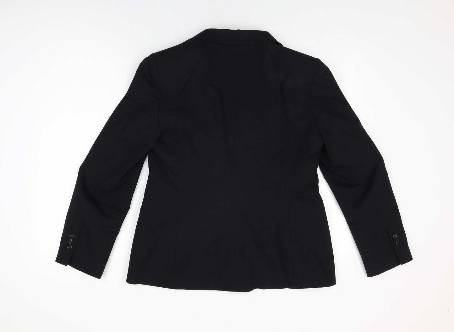 Zara Womens Black Polyester Jacket Blazer Size 14