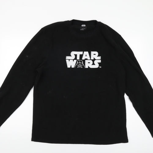 Star Wars Mens Black Polyester T-Shirt Size L Round Neck