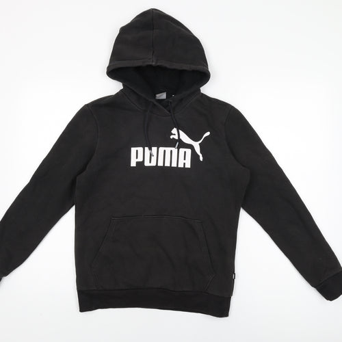 PUMA Mens Black Cotton Pullover Hoodie Size S