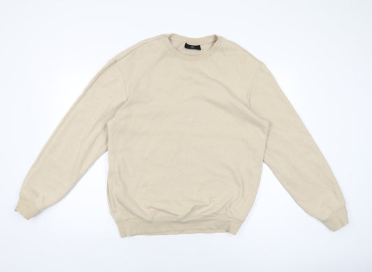 H&M Mens Beige Cotton Pullover Sweatshirt Size S