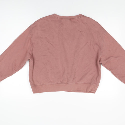 Pull&Bear Womens Pink Cotton Pullover Sweatshirt Size M Pullover