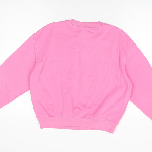 H&M Womens Pink Cotton Pullover Sweatshirt Size M Pullover