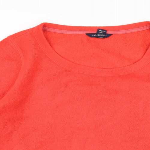 Lands' End Womens Red Polyester Pullover Sweatshirt Size M Pullover