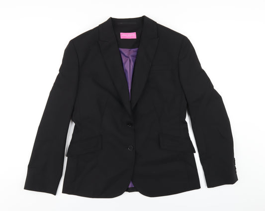 Brook Taverner Womens Black Polyester Jacket Blazer Size 12