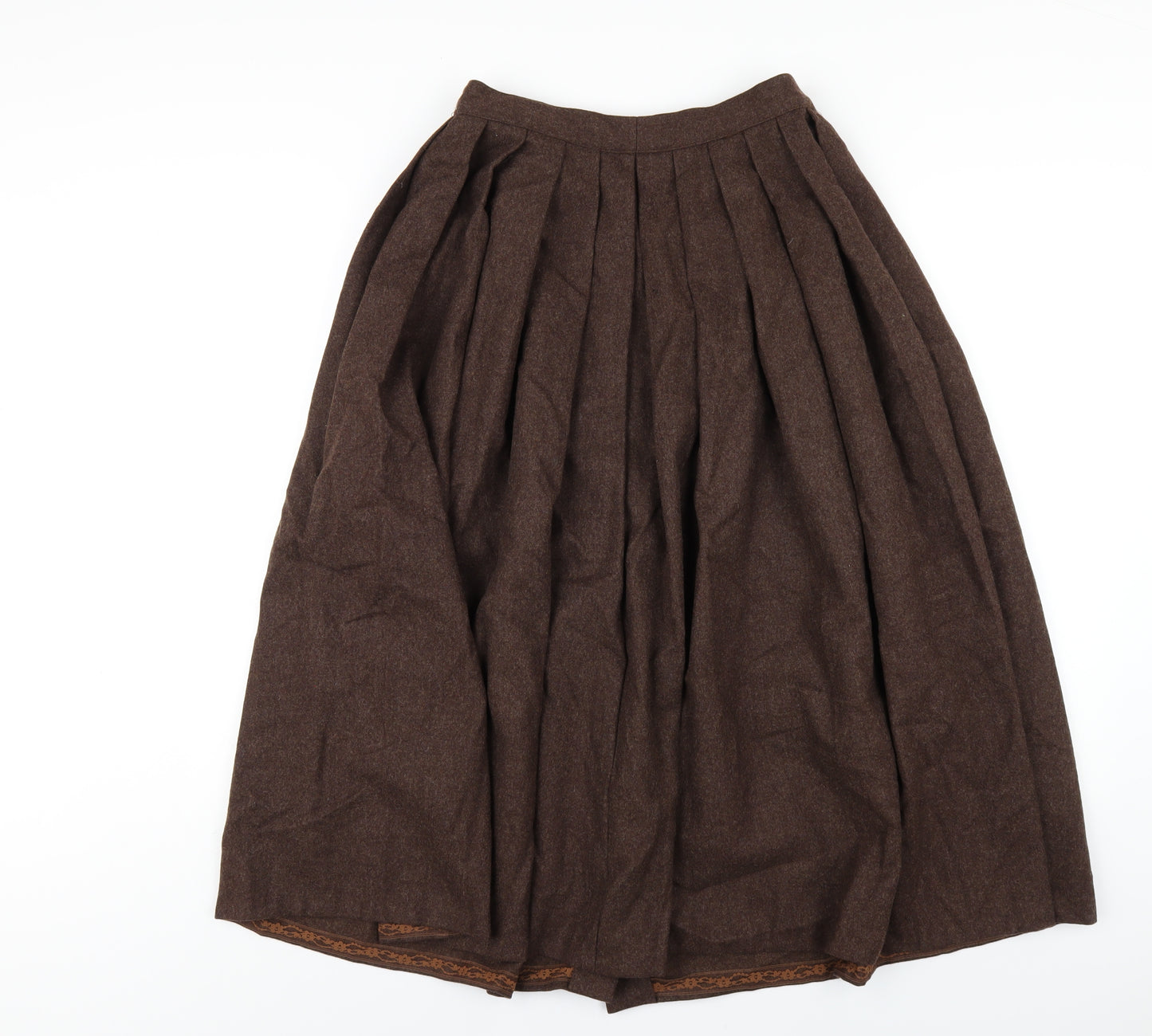 Calvin Klein Womens Brown Wool A-Line Skirt Size 10 Button