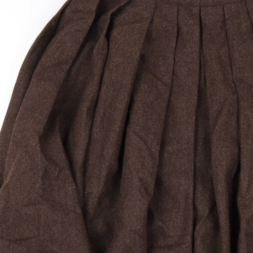 Calvin Klein Womens Brown Wool A-Line Skirt Size 10 Button