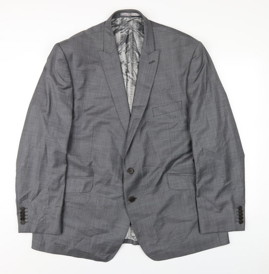 Alexandre Mens Grey Wool Jacket Blazer Size 48 Regular