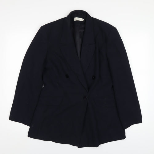 BHS Womens Blue Polyester Jacket Blazer Size 14