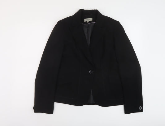 Marks and Spencer Womens Black Jacket Size 10 Button