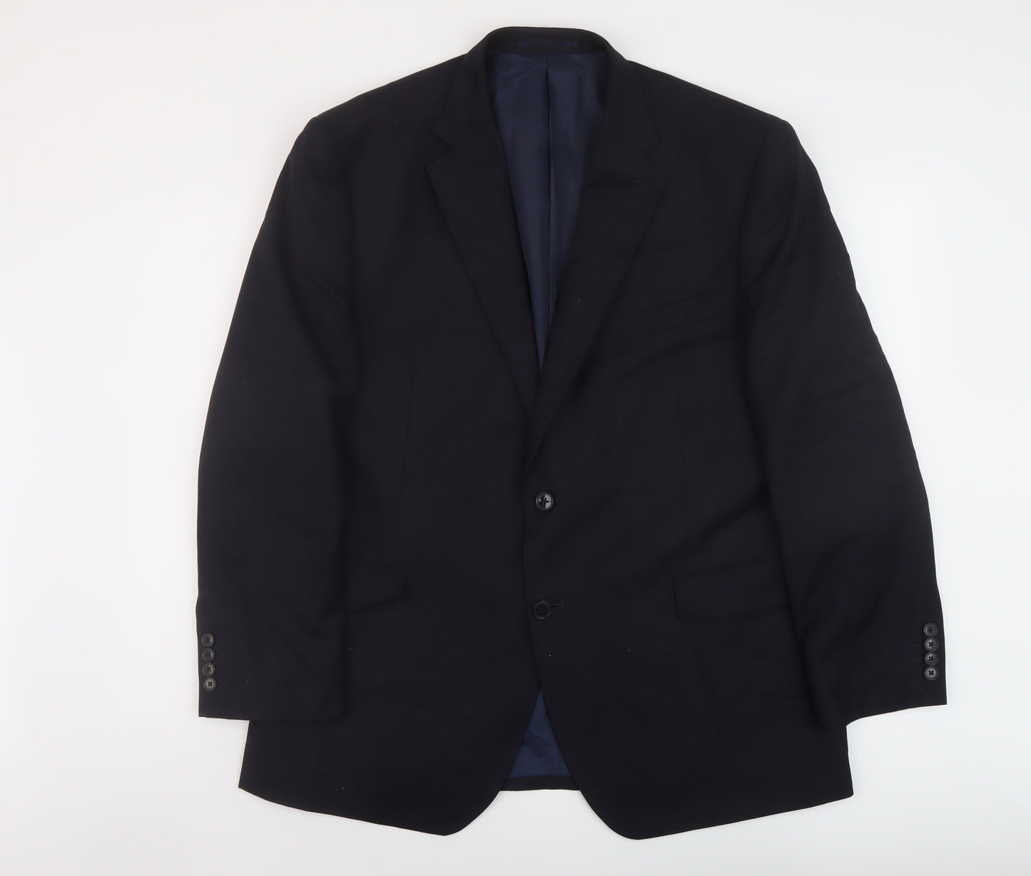 Marks and Spencer Mens Black Polyester Jacket Suit Jacket Size 44 Regular