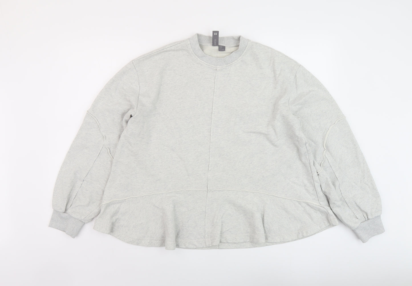 Sweaty Betty Womens Grey Cotton Pullover Sweatshirt Size M Pullover