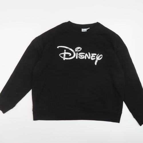 Disney Womens Black Cotton Pullover Sweatshirt Size 12 Pullover - Disney