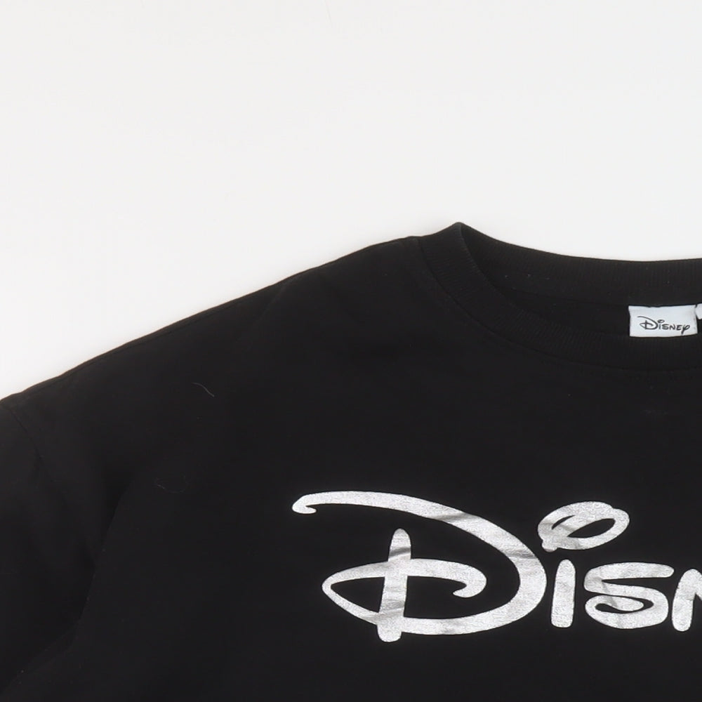 Disney Womens Black Cotton Pullover Sweatshirt Size 12 Pullover - Disney