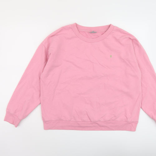 Oliver Bonas Womens Pink Cotton Pullover Sweatshirt Size 12 Pullover