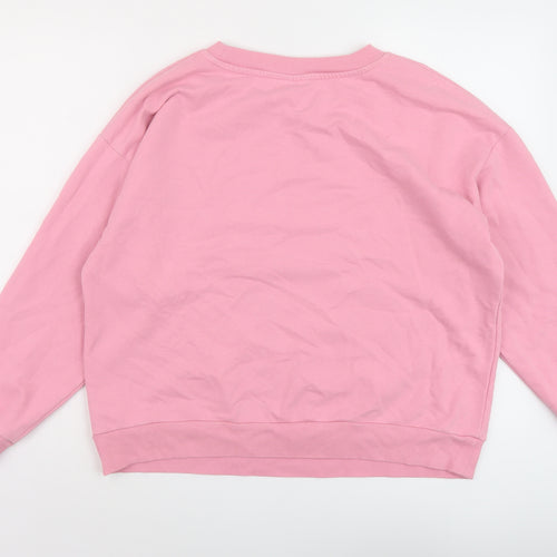 Oliver Bonas Womens Pink Cotton Pullover Sweatshirt Size 12 Pullover